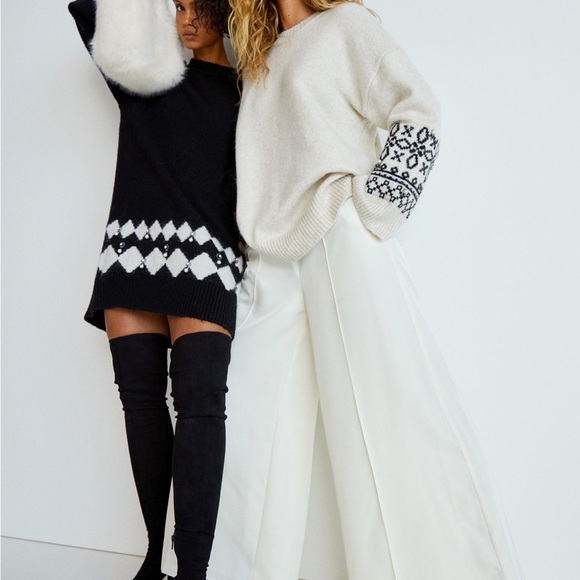 NWT H&M Appliquéd knit oversized sweater dress - Picture 3 of 8